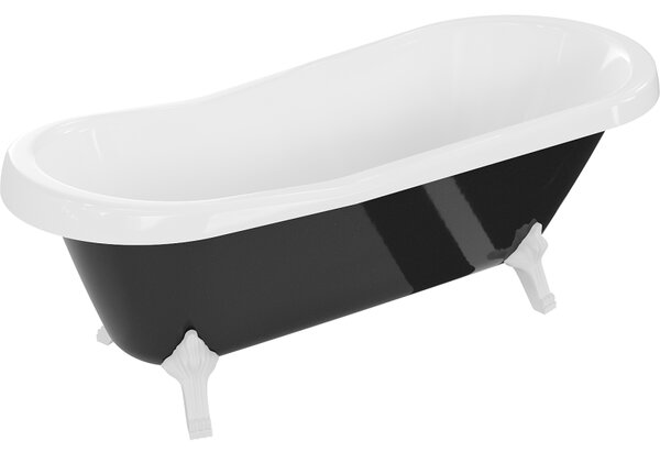Mexen, Mexen Retro wanna wolnostojąca 170 x 75 cm, fehér/fekete, fehér lábak - 53251707575-20