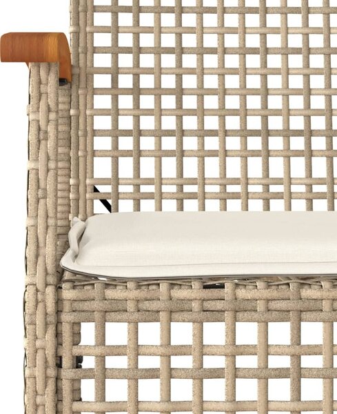5 részes bézs polyrattan kerti étkezőgarnitúra párnákkal