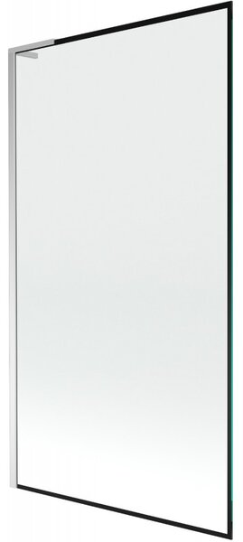 Mexen Next L, 1 szárnyas kádparaván 100 x 150 cm, 6mm átlátszó üveg-fekete mintás, króm profil, 895-100-000-03-70-01