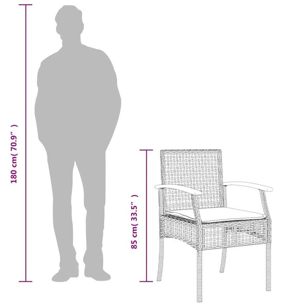 7 részes bézs polyrattan kerti étkezőgarnitúra párnákkal