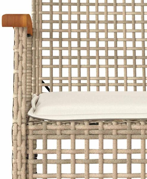 7 részes bézs polyrattan kerti étkezőgarnitúra párnákkal