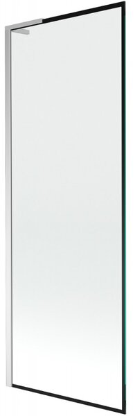 Mexen Next L, 1 szárnyú kádparaván 70 x 150 cm, 6mm átlátszó üveg-fekete mintás, króm profil, 895-070-000-03-70-01