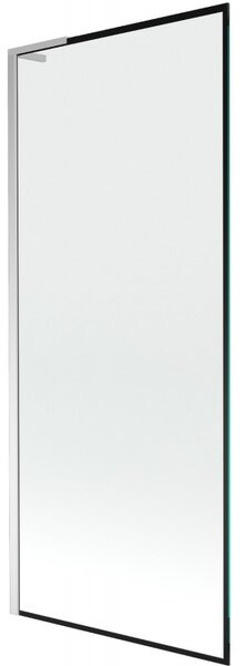 Mexen Next L, 1 szárnyas kádparaván 80 x 150 cm, 6mm átlátszó üveg-fekete mintás, króm profil, 895-080-000-03-70-01