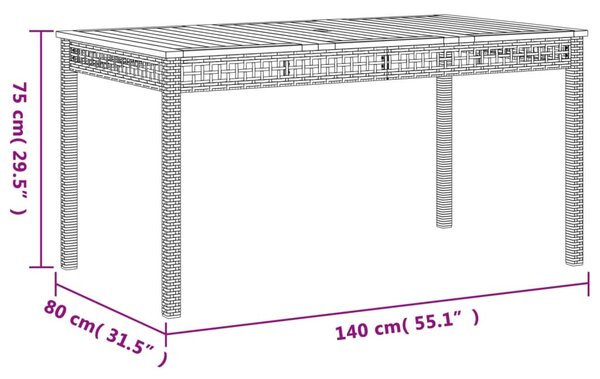 3 részes szürke polyrattan kerti étkezőgarnitúra párnával