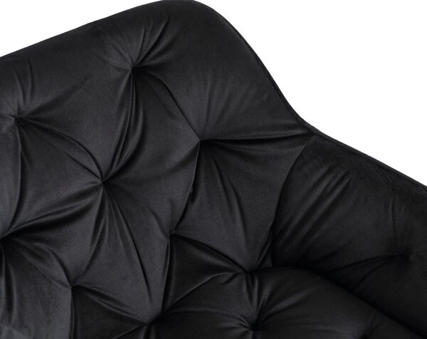 JAKS Konor forgatható irodai szék – fekete velúr kárpittal, arany lábakkal