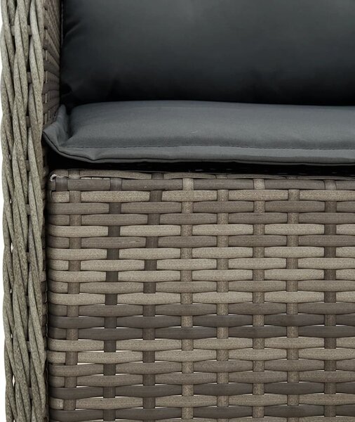 9 részes szürke polyrattan kerti étkezőgarnitúra párnával