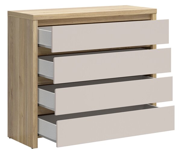 Komód Nolroma 105, Laminált forgácslap, 92x105x41cm, Tölgy, Kasmír