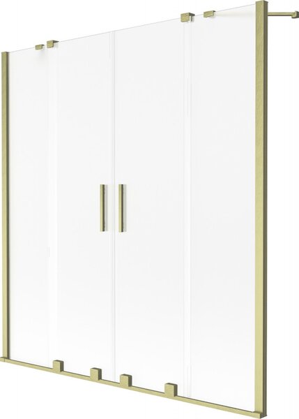 Mexen, Mexen Velar Duo 2 szárnyas eltolható kádparaván 140 x 150 cm, fagyos, csiszolt arany - 896-140-000-32-55
