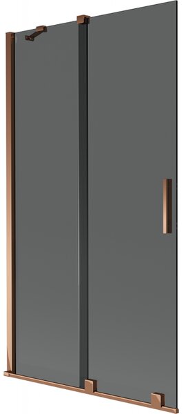 Mexen Velar, 2 szárnyas eltolható kádparaván 100 x 150 cm, 8mm szürke üveg, rózsaszín arany, 896-100-000-41-60