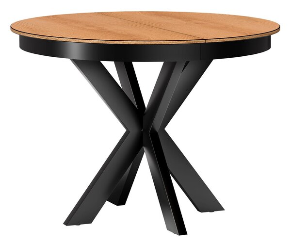 Asztal Lorsali 109, 75cm, Tölgy, Fekete
