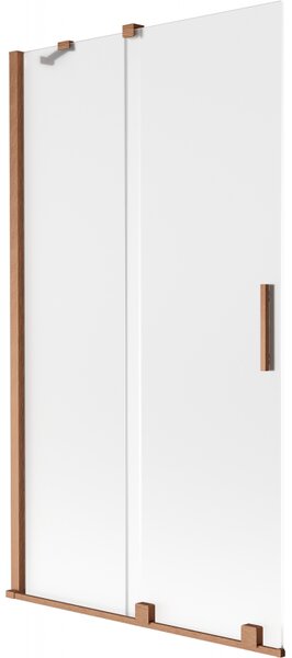 Mexen Velar, 2 szárnyas eltolható kádparaván 100 x 150 cm, 8 mm matt üveg, rézmatt, 896-100-000-31-65