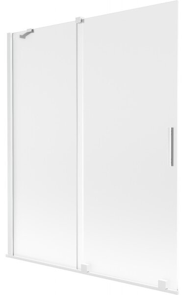 Mexen Velar, 2 szárnyas eltolható kádparaván 140 x 150 cm, 8 mm mattüveg, fehér matt, 896-140-000-31-20