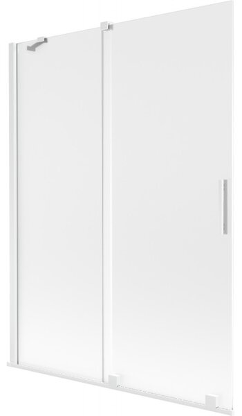 Mexen Velar, 2 szárnyas eltolható kádparaván 130 x 150 cm, 8 mm mattüveg, fehér matt, 896-130-000-31-20
