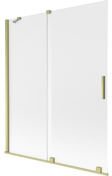 Mexen Velar, 2 szárnyas eltolható kádparaván 140 x 150 cm, 8 mm matt üveg, arany matt, 896-140-000-31-55