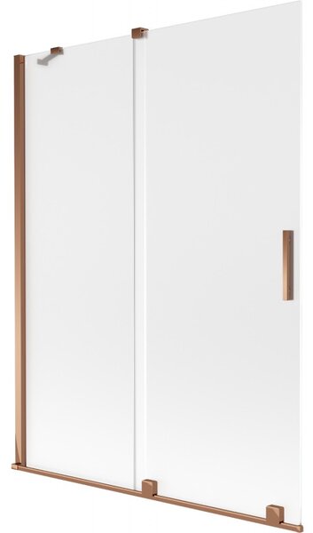 Mexen Velar, 2 szárnyas eltolható kádparaván 130 x 150 cm, 8 mm-es matt üveg, rózsaszín arany, 896-130-000-31-60