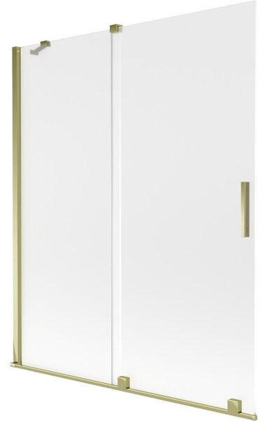 Mexen Velar, 2 szárnyas eltolható kádparaván 140 x 150 cm, 8 mm-es mattüveg, arany fényes, 896-140-000-31-50