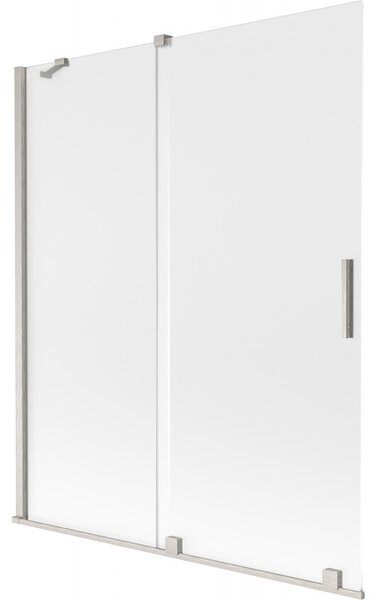 Mexen Velar, 2 szárnyas eltolható kádparaván 140 x 150 cm, 8 mm-es mattüveg, csiszolt acél, 896-140-000-31-97
