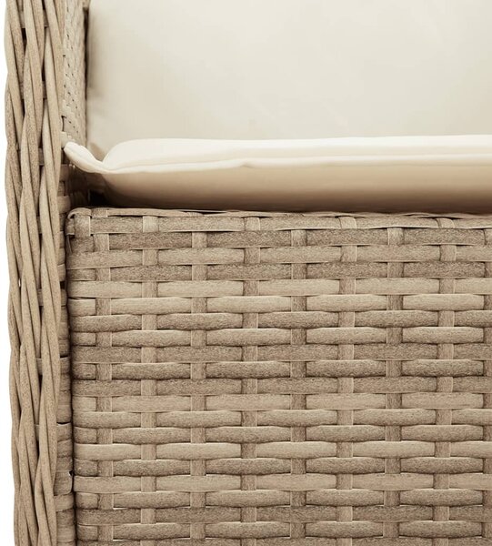 7 részes bézs polyrattan kerti étkezőgarnitúra párnákkal
