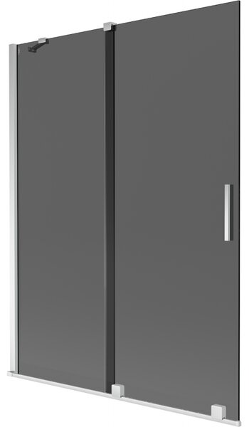 Mexen Velar, 2 szárnyas eltolható kádparaván 130 x 150 cm, 8mm szürke üveg, króm, 896-130-000-41-01