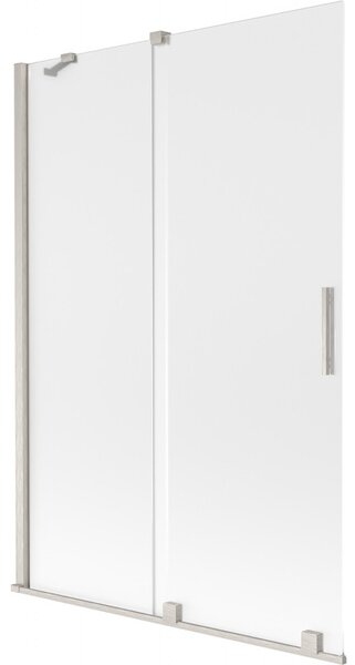 Mexen Velar, 2 szárnyas eltolható kádparaván 120 x 150 cm, 8 mm-es mattüveg, csiszolt acél, 896-120-000-31-97