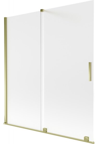 Mexen Velar, 2 szárnyas eltolható kádparaván 150 x 150 cm, 8 mm-es mattüveg, arany fényes, 896-150-000-31-50