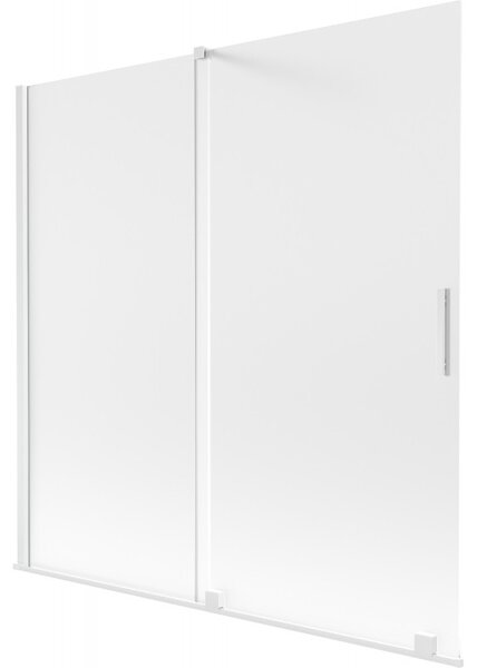 Mexen Velar, 2 szárnyas eltolható kádparaván 160 x 150 cm, 8 mm mattüveg, fehér matt, 896-160-000-31-20