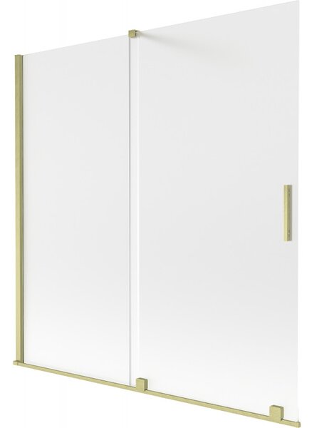 Mexen Velar, 2 szárnyas eltolható kádparaván 160 x 150 cm, 8 mm-es matt üveg, arany matt, 896-160-000-31-55