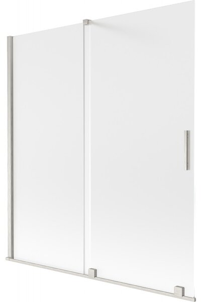 Mexen Velar, 2 szárnyú eltolható kádparaván 150 x 150 cm, 8 mm-es mattüveg, csiszolt acél, 896-150-000-31-97