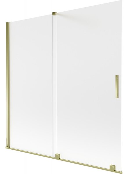 Mexen Velar, 2 szárnyas eltolható kádparaván 160 x 150 cm, 8 mm-es mattüveg, arany fényes, 896-160-000-31-50