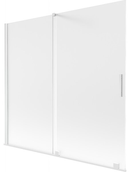 Mexen Velar, 2 szárnyas eltolható kádparaván 170 x 150 cm, 8 mm mattüveg, fehér matt, 896-170-000-31-20