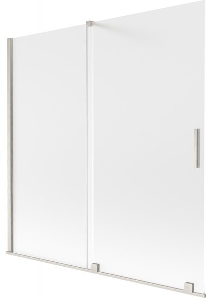 Mexen Velar, 2 szárnyas eltolható kádparaván 160 x 150 cm, 8 mm-es mattüveg, csiszolt acél, 896-160-000-31-97