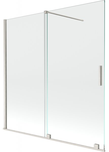 Mexen Velar, 2 szárnyas eltolható kádparaván 160 x 150 cm, 8 mm átlátszó üveg, csiszolt acél, 896-160-000-01-97