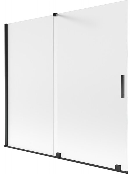 Mexen Velar, 2 szárnyas eltolható kádparaván 170 x 150 cm, 8 mm mattüveg, fekete matt, 896-170-000-31-70