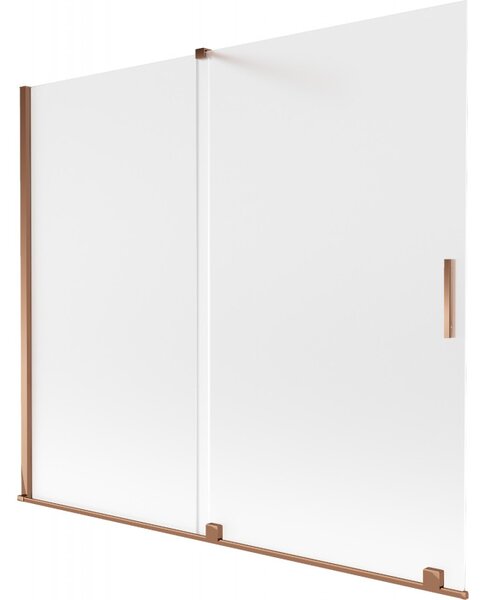 Mexen Velar, 2 szárnyas eltolható kádparaván 180 x 150 cm, 8 mm-es matt üveg, rózsaszín arany, 896-180-000-31-60