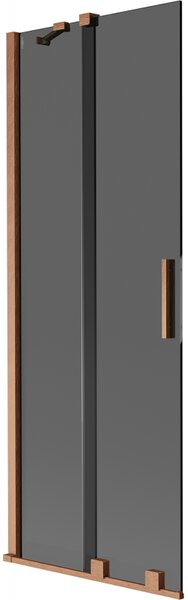 Mexen Velar, 2 szárnyas eltolható kádparaván 70 x 150 cm, 8mm szürke üveg, rézmatt, 896-070-000-41-65