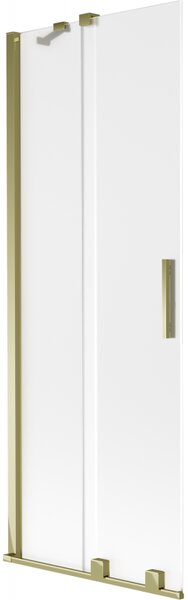 Mexen Velar, 2 szárnyas eltolható kádparaván 70 x 150 cm, 8 mm-es mattüveg, arany fényes, 896-070-000-31-50