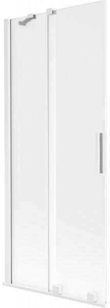 Mexen Velar, 2 szárnyas eltolható kádparaván 85 x 150 cm, 8 mm mattüveg, fehér matt, 896-085-000-31-20