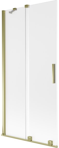 Mexen Velar, 2 szárnyas eltolható kádparaván 90 x 150 cm, 8 mm-es mattüveg, arany fényes, 896-090-000-31-50