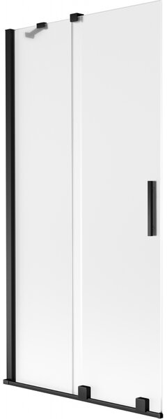 Mexen Velar, 2 szárnyas eltolható kádparaván 90 x 150 cm, 8 mm mattüveg, fekete matt, 896-090-000-31-70