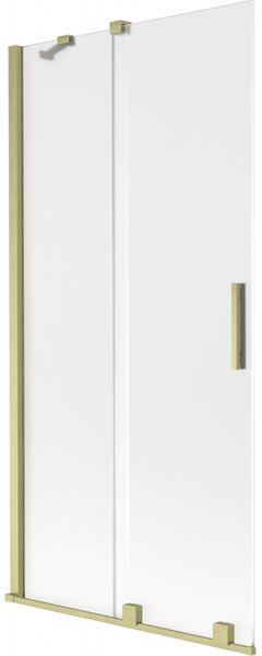 Mexen Velar, 2 szárnyas eltolható kádparaván 90 x 150 cm, 8 mm matt üveg, arany matt, 896-090-000-31-55