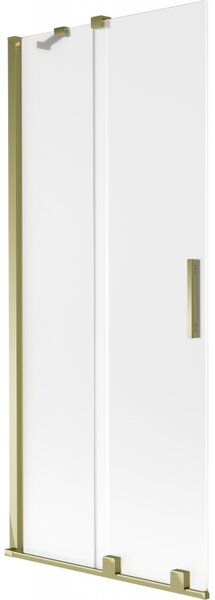 Mexen Velar, 2 szárnyas eltolható kádparaván 85 x 150 cm, 8 mm-es mattüveg, arany fényes, 896-085-000-31-50