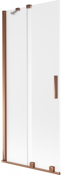Mexen Velar, 2 szárnyas eltolható kádparaván 80 x 150 cm, 8 mm-es matt üveg, rózsaszín arany, 896-080-000-31-60