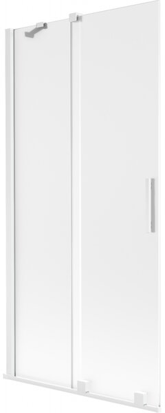 Mexen Velar, 2 szárnyas eltolható kádparaván 90 x 150 cm, 8 mm mattüveg, fehér matt, 896-090-000-31-20
