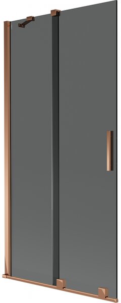 Mexen Velar, 2 szárnyas eltolható kádparaván 90 x 150 cm, 8mm szürke üveg, rózsaszín arany, 896-090-000-41-60