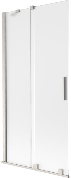 Mexen Velar, 2 szárnyas eltolható kádparaván 90 x 150 cm, 8 mm-es mattüveg, csiszolt acél, 896-090-000-31-97