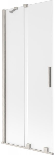 Mexen Velar, 2 szárnyas eltolható kádparaván 80 x 150 cm, 8 mm-es mattüveg, csiszolt acél, 896-080-000-31-97