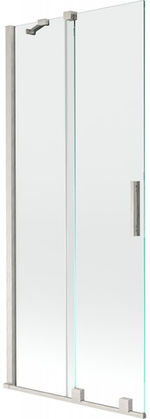 Mexen Velar, 2 szárnyas eltolható kádparaván 80 x 150 cm, 8mm átlátszó üveg, csiszolt acél, 896-080-000-01-97