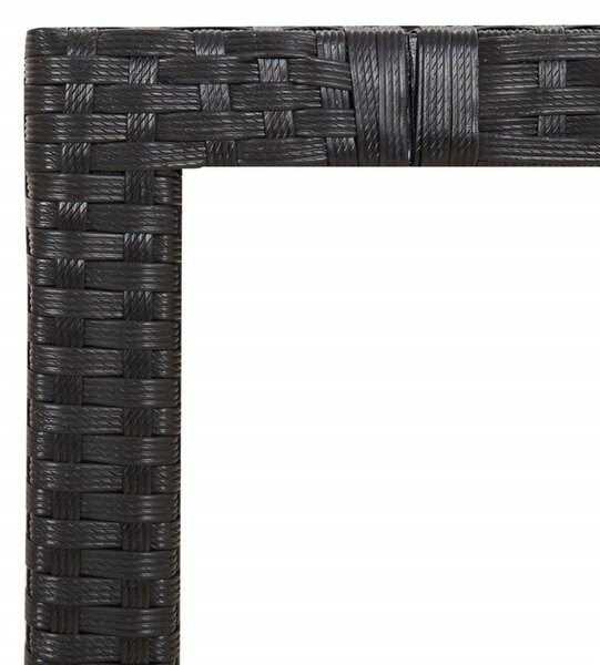 5 részes fekete polyrattan kerti étkezőgarnitúra párnákkal