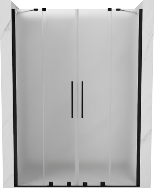 Mexen Velar Duo, tolózuhanyajtó nyitáshoz 140 cm, 8 mm-es matt üveg, fekete matt, 871-140-000-32-70
