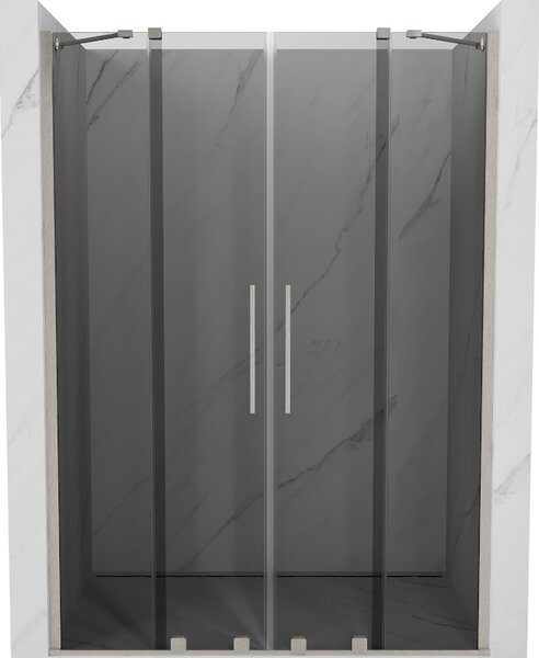 Mexen Velar Duo, tolózuhanyajtó nyitáshoz 140 cm, 8 mm szürke üveg, csiszolt acél, 871-140-000-42-97